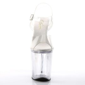 Pleaser Sandalette XTREME-808 Transparent Silber EU-38 / US-8