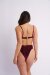 Lunalae Top Scrunch Samt Sparkle Weinrot  M