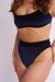 Lunalae Top Scrunch Samt Sparkle Navy XL