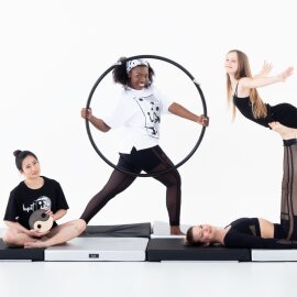 Pole Dance Matte Lupit Pole PREMIUM Multi Use Quadratisch 150 cm Schwarz B-Ware