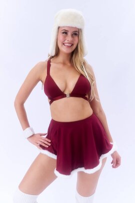 Lunalae Top Follow me Weihnachten Weinrot M