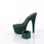 Pleaser BEJEWELED-712RS Plateau Pantoletten Clear Strass Emeraldgrün EU-38 / US-8