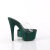 Pleaser BEJEWELED-712RS Plateau Pantoletten Clear Strass Emeraldgrün EU-38 / US-8