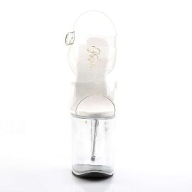 Pleaser Sandalette FLAMINGO-808 Transparent Silber EU-39...