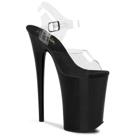 Pleaser Sandalette INFINITY-908 Transparent Schwarz EU-39...