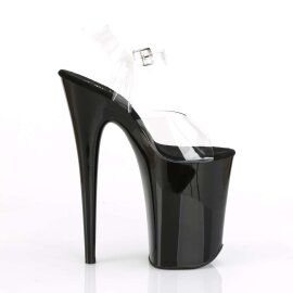 Pleaser Sandalette INFINITY-908 Transparent Schwarz EU-39 / US-9