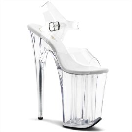 Pleaser Sandalette INFINITY-908 Transparent Silber EU-36 / US-6