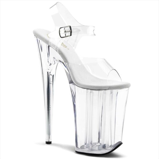 Pleaser Sandalette INFINITY-908 Transparent Silber EU-38 / US-8