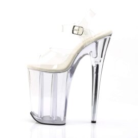 Pleaser Sandalette INFINITY-908 Transparent Silber EU-38 / US-8