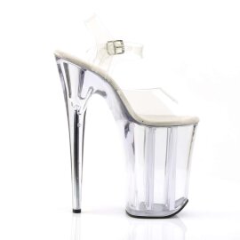 Pleaser Sandalette INFINITY-908 Transparent Silber EU-38 / US-8