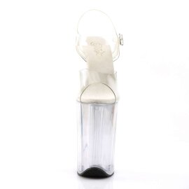 Pleaser Sandalette INFINITY-908 Transparent Silber EU-39...