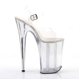 Pleaser Sandalette INFINITY-908MG Transparent Silber EU-35 / US-5