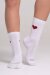 Paradise Chick Supreme Poledance Socken mit Herzen Weiß