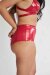 Lunalae Shorts High Waist Basic Lack-Optik Rot