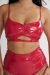 Lunalae Top Paige Lack-Optik Rot S