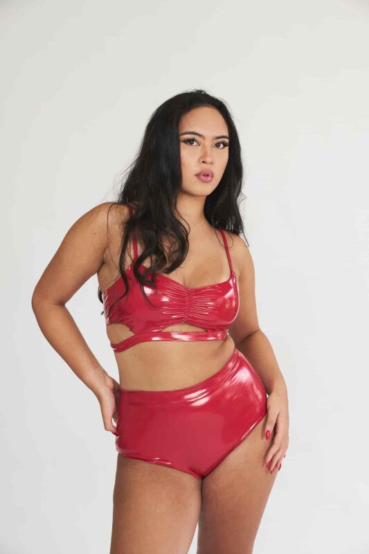 Lunalae Top Paige Lack-Optik Rot XL