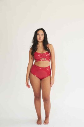 Lunalae Top Paige Lack-Optik Rot XL
