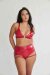 Lunalae Shorts Lure You High Waist Garter Lack-Optik Rot S