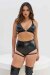 Lunalae Shorts Lure You High Waist Garter Lack-Optik Schwarz M