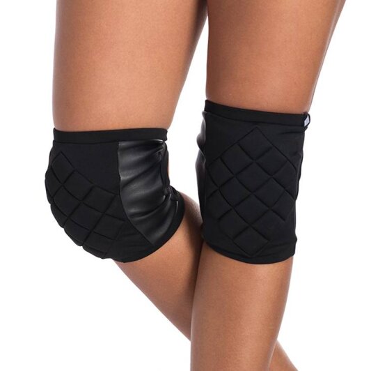 Poledancerka Knieschützer Schwarz mit Taschen für Extra-Polster XS B-Ware
