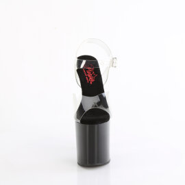 Pleaser NAUGHTY-808 Plateau Sandaletten Clear Schwarz...