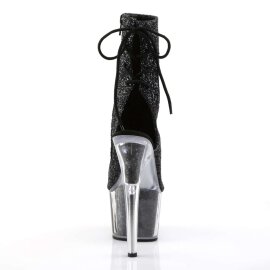 Pleaser Stiefelette ADORE-1018G Schwarz Glitter EU-38 / US-8