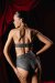 Polerina Shorts Bikini Silber Stardust mit abnehmbarem Garter S