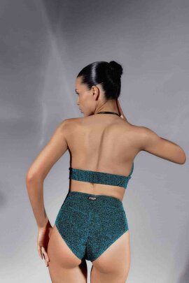 Polerina Top Bikini Blaugrün Lurex S