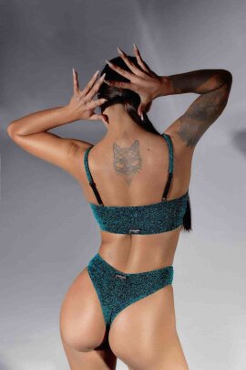 Polerina Top Pixi Blaugrün Lurex XS