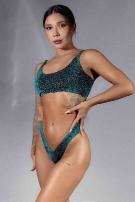 Polerina Top Pixi Blaugrün Lurex XL