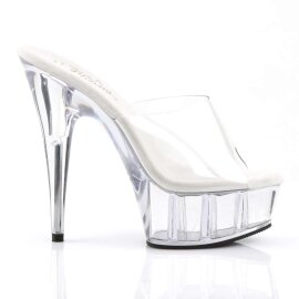 Pleaser Pantolette DELIGHT-601 Transparent Silber EU-37 / US-7