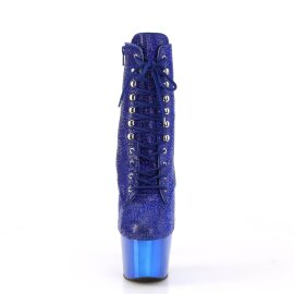 Pleaser ADORE-1020CHRS Plateau Stiefeletten Strass Chrom...