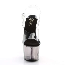 Pleaser Sandalette SKY-308T Transparent Silber Smoke...