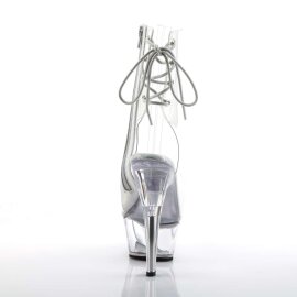 Pleaser Stiefelette KISS-1018C Transparent Silber EU-35 / US-5