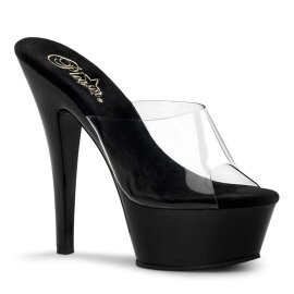 Pleaser Sandalette KISS-201 Transparent Schwarz EU-37 / US-7