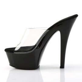 Pleaser Sandalette KISS-201 Transparent Schwarz EU-37 / US-7