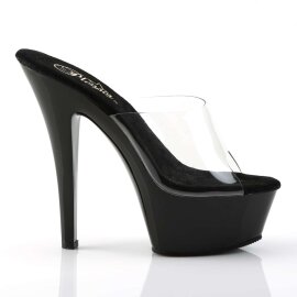 Pleaser Sandalette KISS-201 Transparent Schwarz EU-37 / US-7