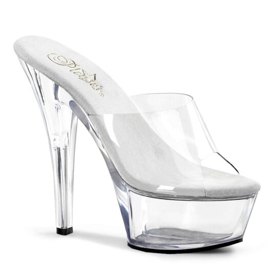 Pleaser Sandalette KISS-201 Transparent Silber EU-35 / US-5