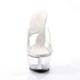 Pleaser Sandalette KISS-201 Transparent Silber EU-35 / US-5