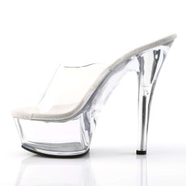 Pleaser Sandalette KISS-201 Transparent Silber EU-35 / US-5