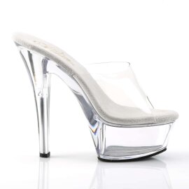 Pleaser Sandalette KISS-201 Transparent Silber EU-35 / US-5