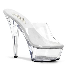 Pleaser Sandalette KISS-201 Transparent Silber EU-37 / US-7