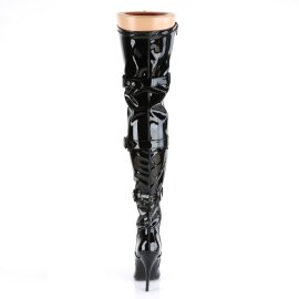 Pleaser SEDUCE-3028 Overknee Stiefel Lack Schwarz EU-44 / US-14