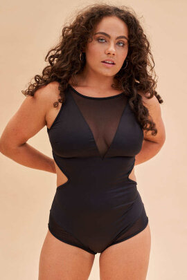 Lunalae Bodysuit Isabella Cut Out Mesh Schwarz XS B-Ware