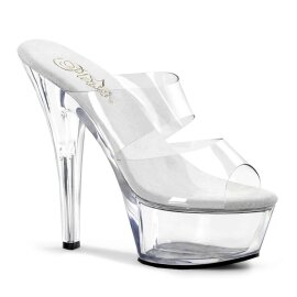 Pleaser Pantolette KISS-202 Transparent Silber EU-35 / US-5