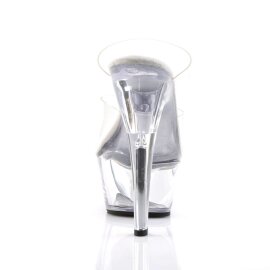 Pleaser Pantolette KISS-202 Transparent Silber EU-35 / US-5