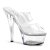 Pleaser Pantolette KISS-202 Transparent Silber EU-35 / US-5