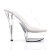 Pleaser Pantolette KISS-202 Transparent Silber EU-35 / US-5