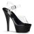 Pleaser Sandalette KISS-208 Transparent Schwarz EU-40 / US-10