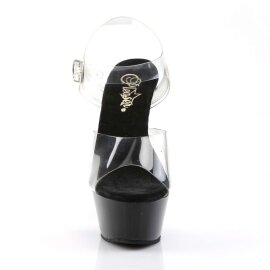 Pleaser Sandalette KISS-208 Transparent Schwarz EU-37 / US-7